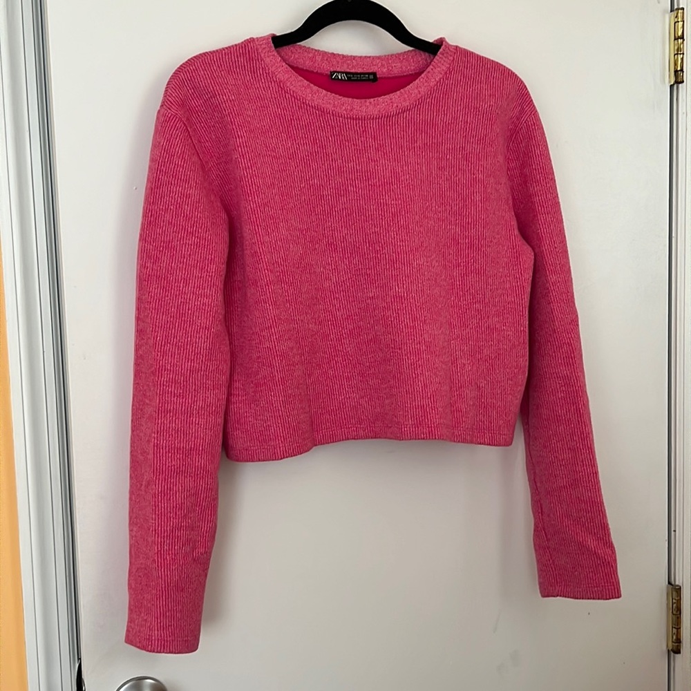 New Pink Long Sleeve Top Size S by ZARA